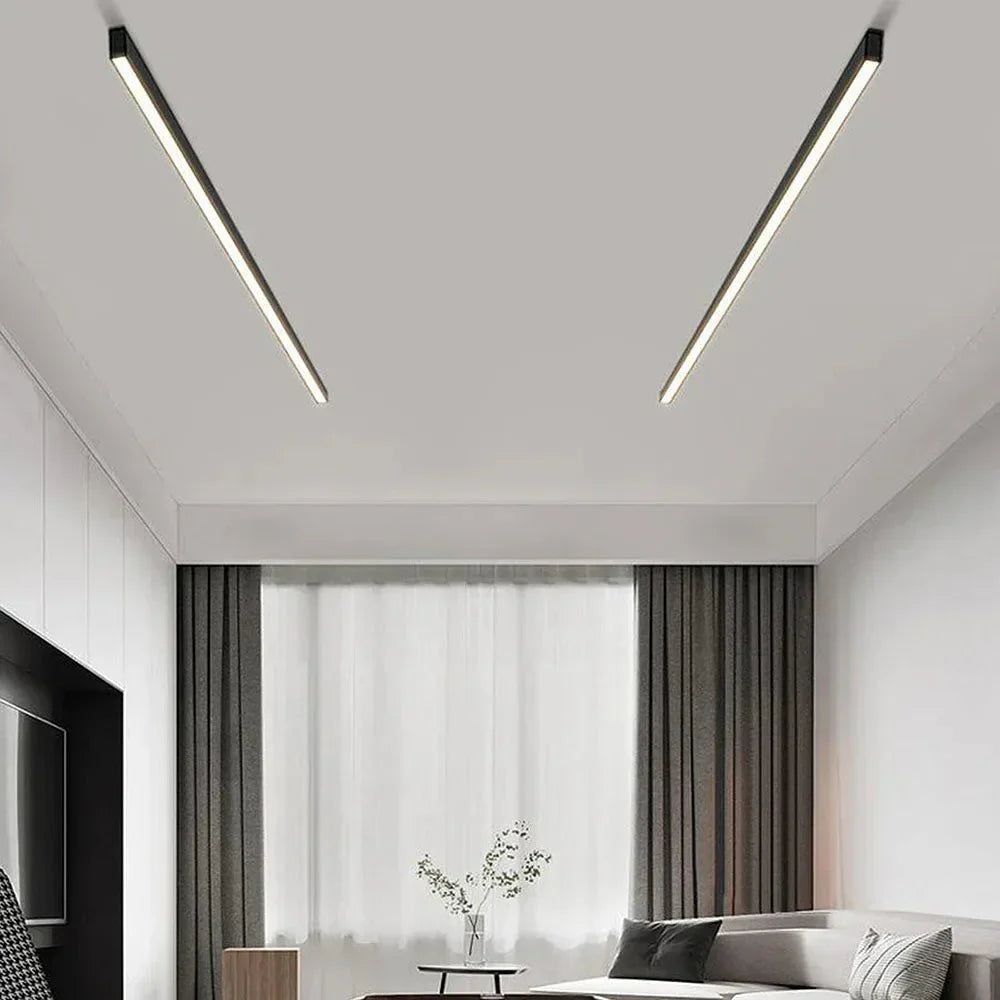 Loftlampe, lineær LED-stribe, 48-tommer indbygget, akryl diffuser
