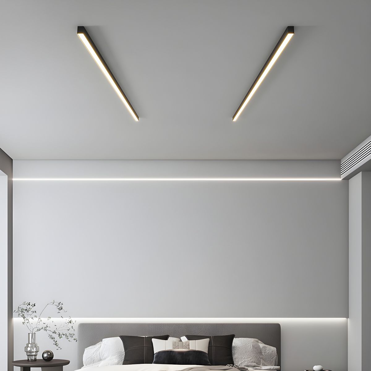 Loftlampe, lineær LED-stribe, 48-tommer indbygget, akryl diffuser