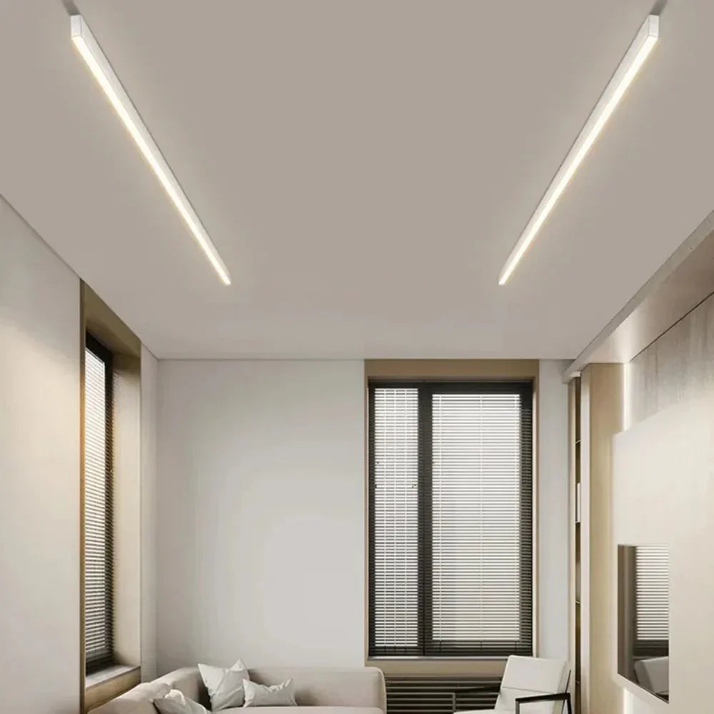 Loftlampe, lineær LED-stribe, 48-tommer indbygget, akryl diffuser