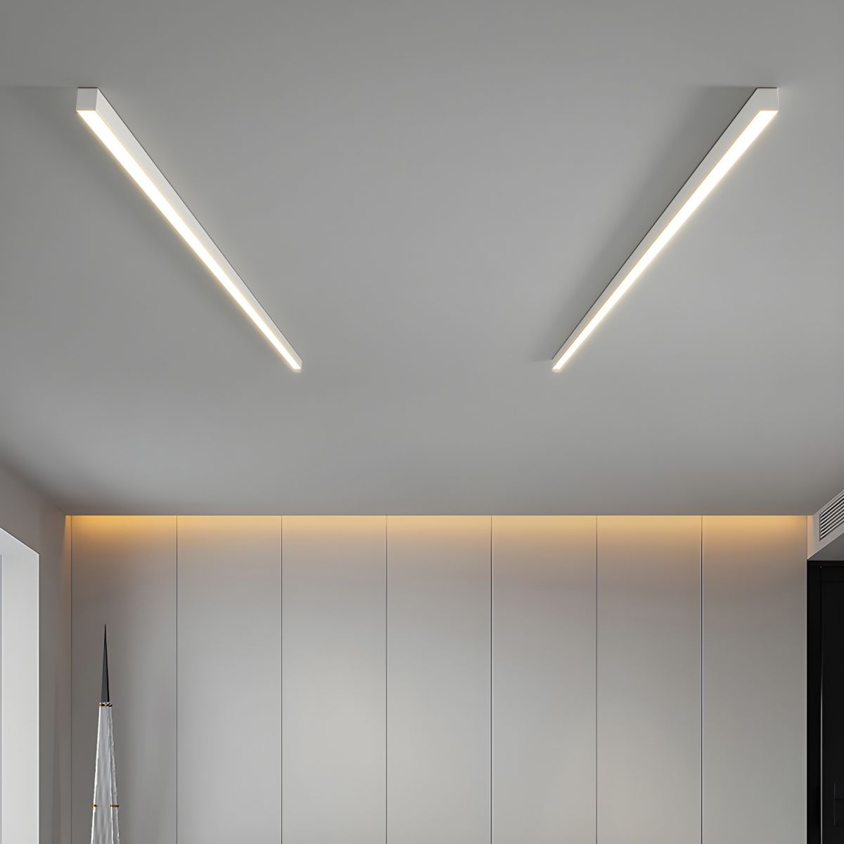 Loftlampe, lineær LED-stribe, 48-tommer indbygget, akryl diffuser