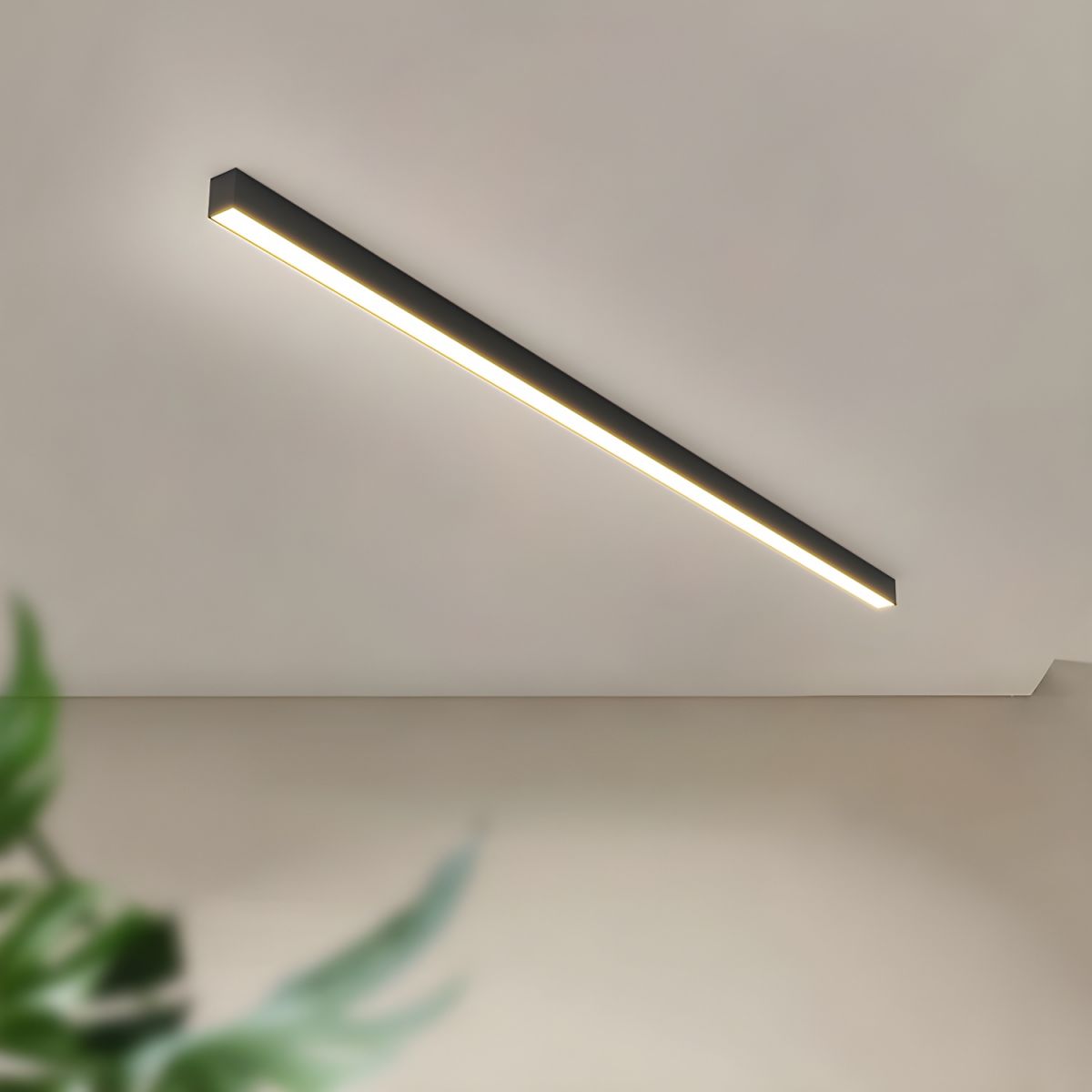 Loftlampe, lineær LED-stribe, 48-tommer indbygget, akryl diffuser