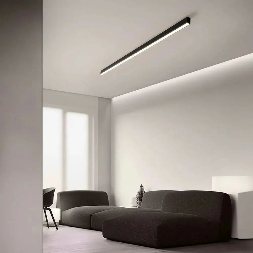 Loftlampe, lineær LED-stribe, 48-tommer indbygget, akryl diffuser