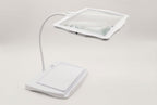 48-LED Magnifier Desk Lamp, Gooseneck Arm, 3X Glass Lens, USB-C Rechargeable