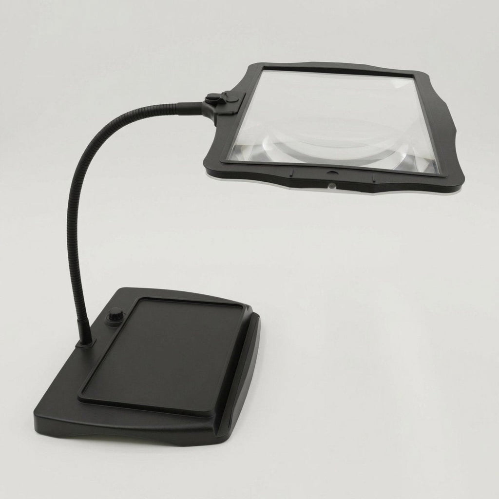 48-LED Magnifier Desk Lamp, Gooseneck Arm, 3X Glass Lens, USB-C Rechargeable