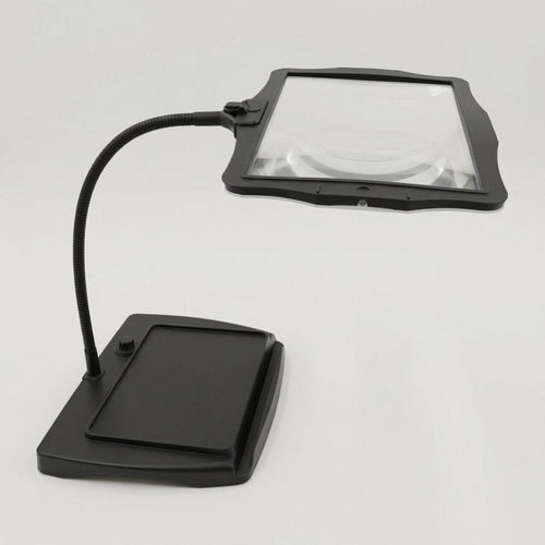 48-LED lupbordlampe med fleksibel arm, 3X glaslinse, USB-C genopladelig
