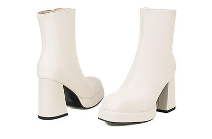 Bottes rétro à plateforme et talon compensé