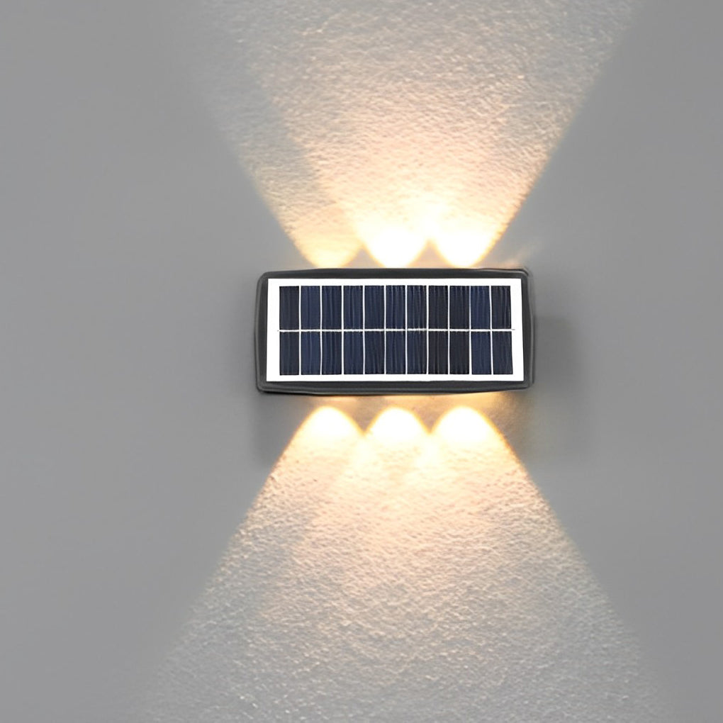 Soldier Solar LED Rectangular Outdoor Wall Lamp, Black ABS