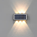 Soldier Solar LED Rectangular Outdoor Wall Lamp, Black ABS