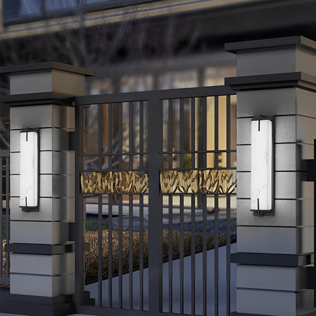 Outdoor Resin Wall Sconce with Rectangular LED Light Panel