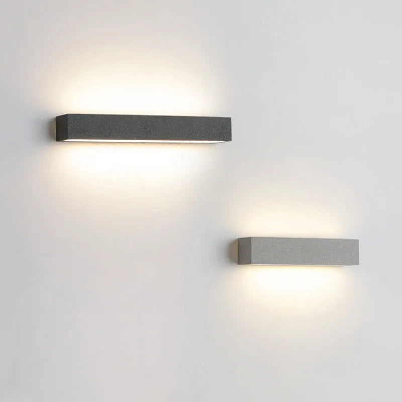 Udendørs væglampe i cement, Fyra design i sort eller hvid LED