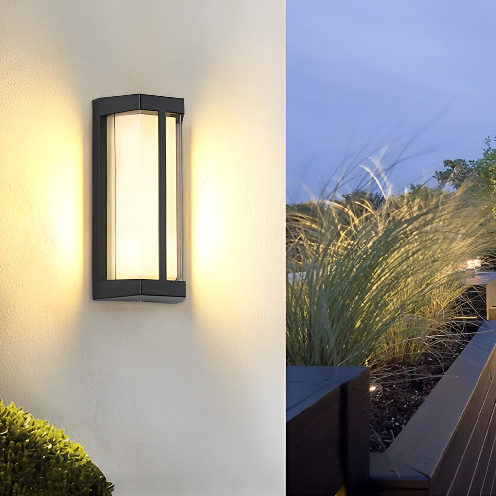 Aluminum Outdoor Wall Light With Double-Layer Acrylic Shade, LED