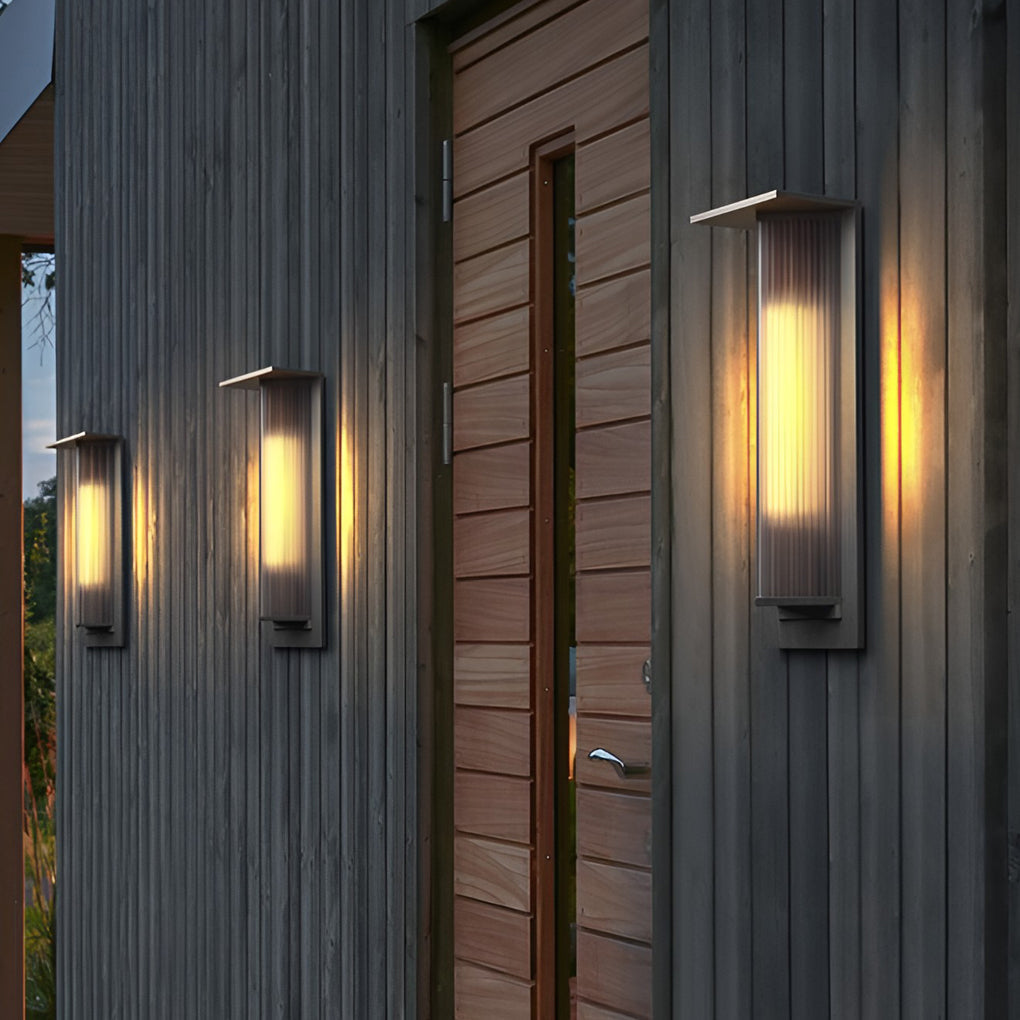Vintage sort aluminiums LED-væglampe til udendørs brug, med solcellemulighed