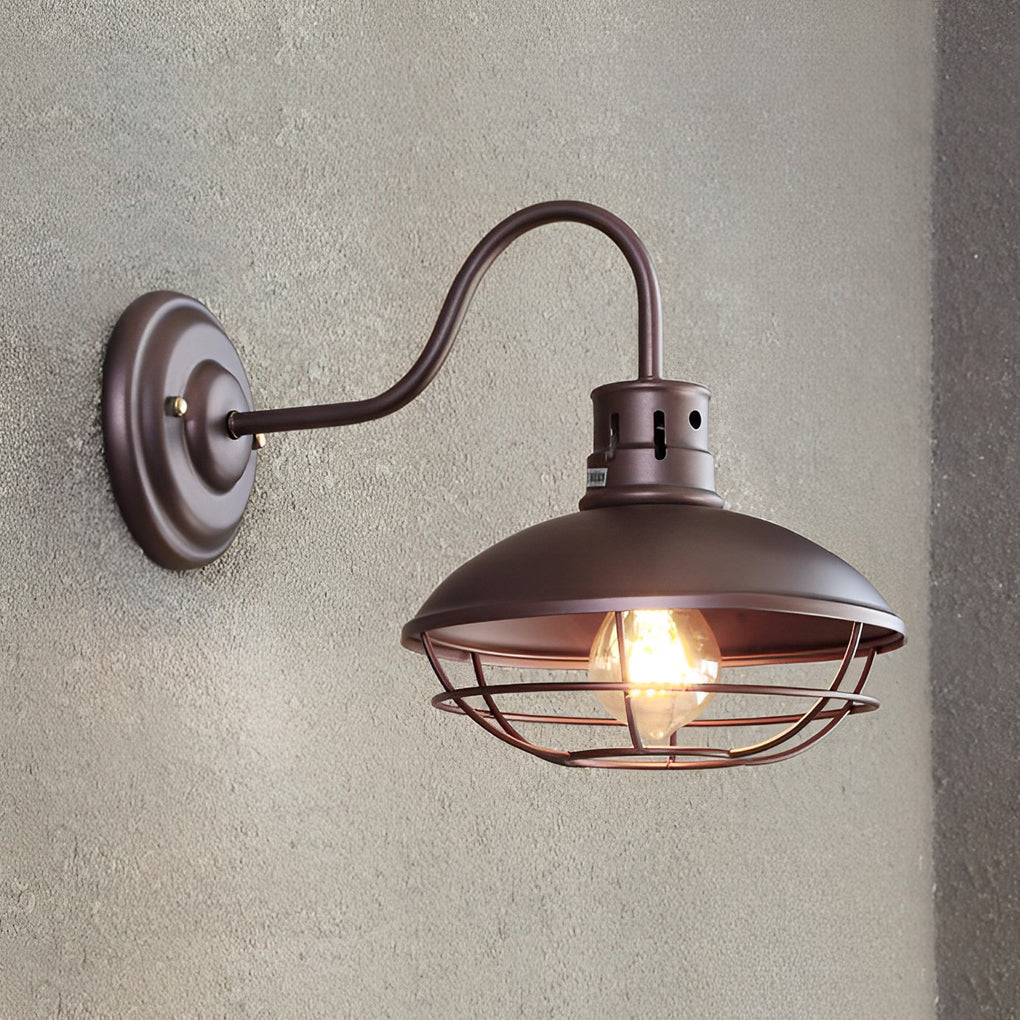 Fan-Shaped Iron Outdoor Wall Light, Industrial LED Sconce
