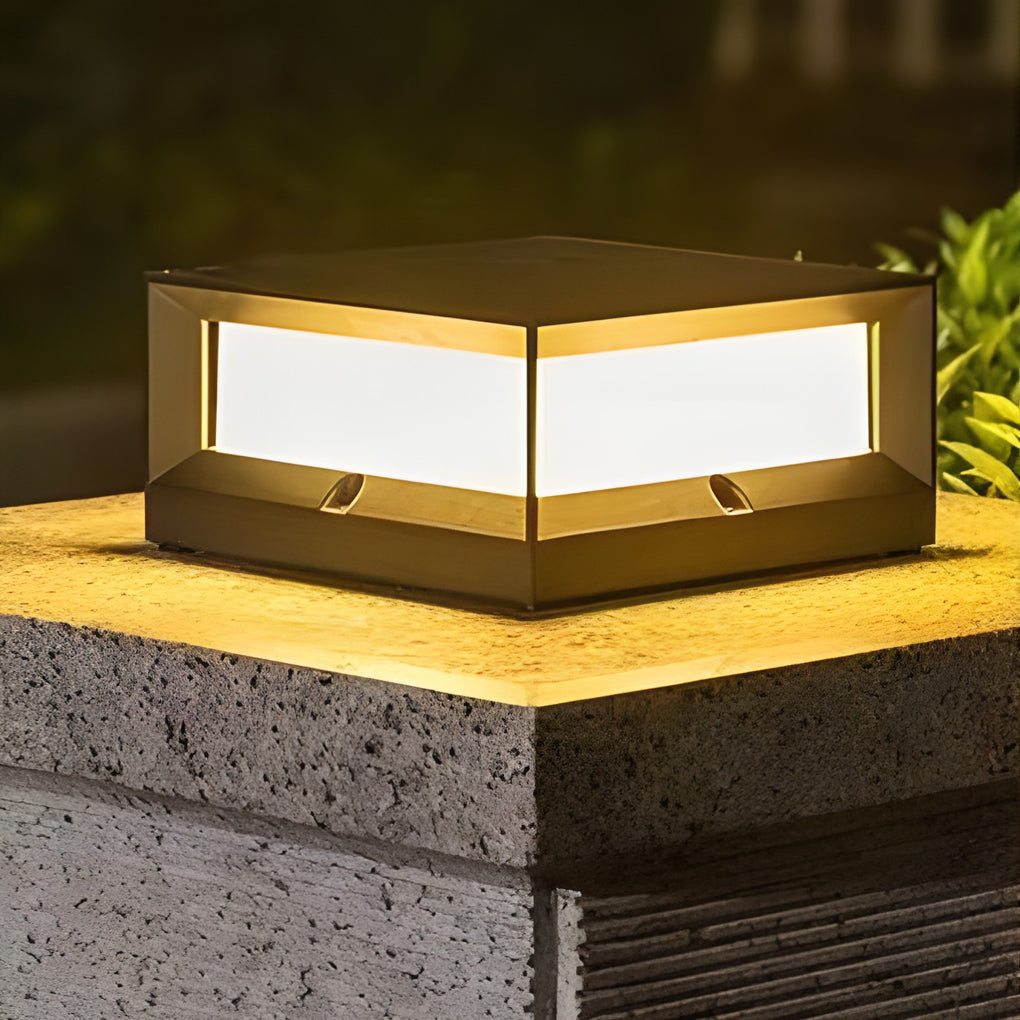 Lampe extérieure carrée Una en aluminium, lanterne solaire ou câblée LED  