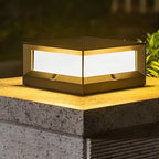Lampe extérieure carrée Una en aluminium, lanterne solaire ou câblée LED  