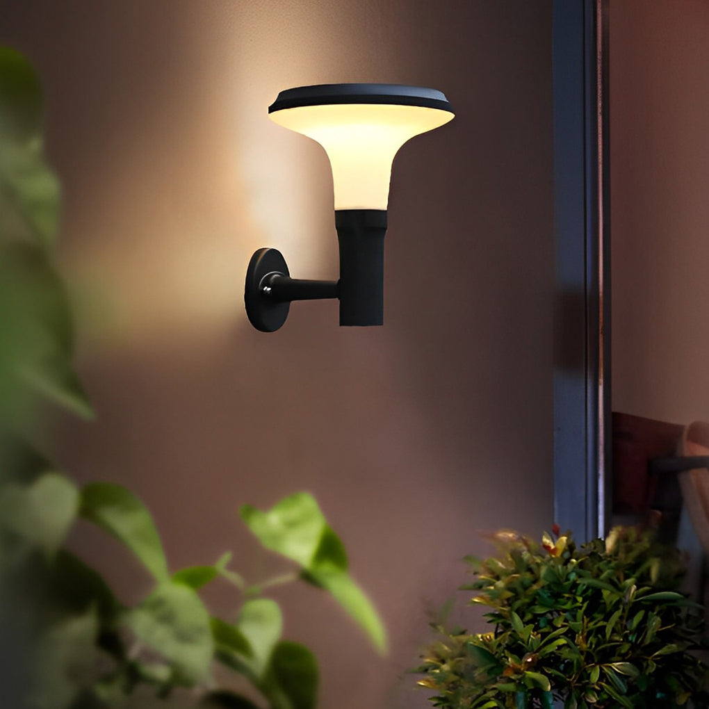Round Flower-Shape Aluminum Outdoor Wall Lamp, Sunine Solar LED