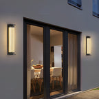 Quenna Modern LED Strip Outdoor Wall Light, Black Stainless Steel Design