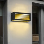 Udendørs væglampe, rektangulær støbt aluminium med LED og PMMA-skærm