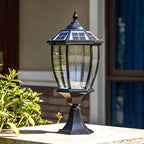 Solar Outdoor Post Light, Vintage Aluminum Fence Lighting With LED
