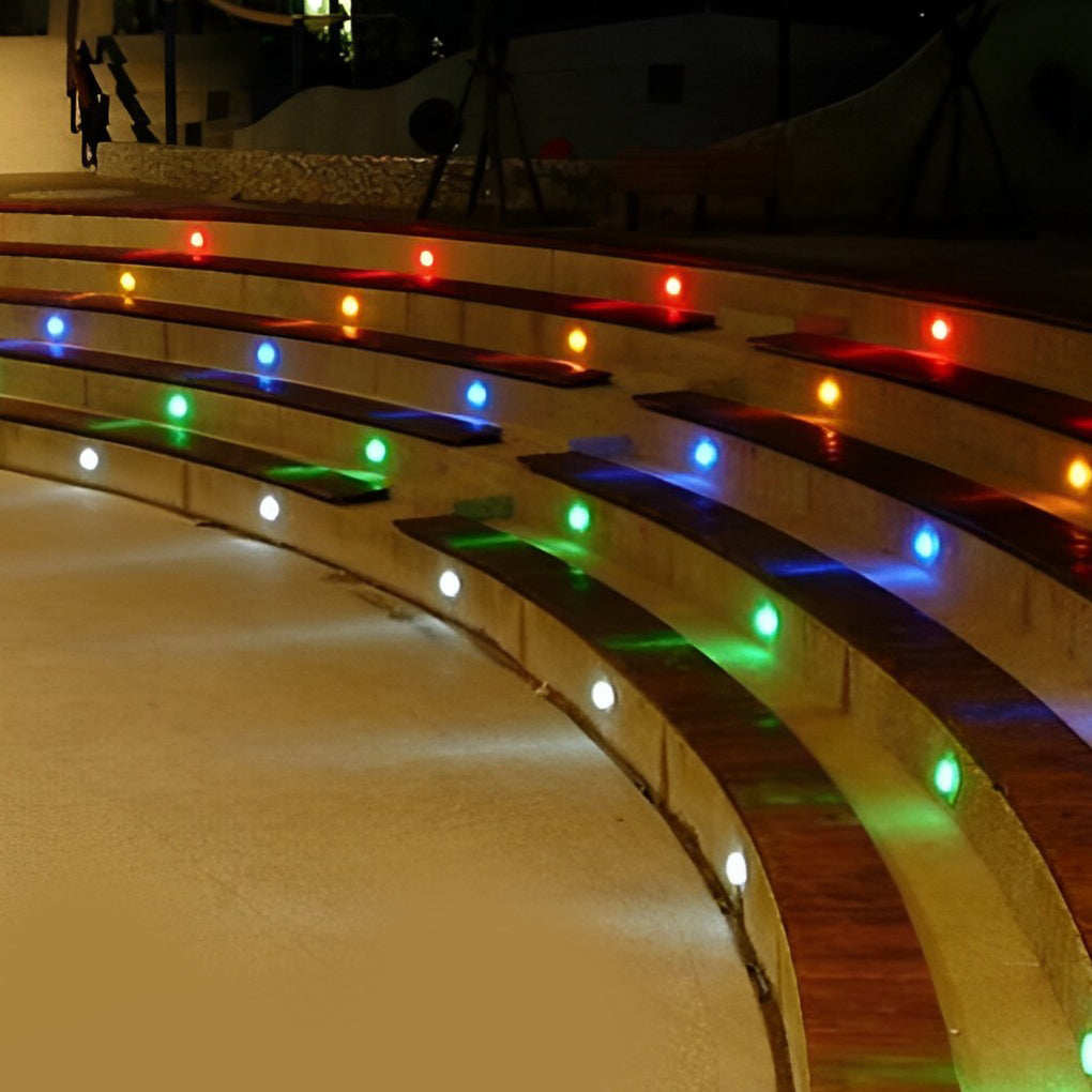 Tiffany 10-Piece LED In-Ground Step Lights, Stainless Steel Outdoor Set