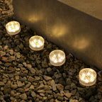 Solar LED Ice Brick Step Lights, Set of 4 Acrylic Garden Lights