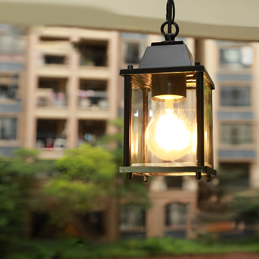 Compact Outdoor Chandelier With Die-Cast Aluminum Frame And Glass Shade