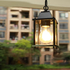 Compact Outdoor Chandelier With Die-Cast Aluminum Frame And Glass Shade