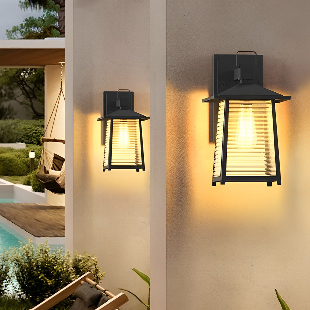 Valeri Solar-Powered Retro Wall Light With Thickened Glass Shade