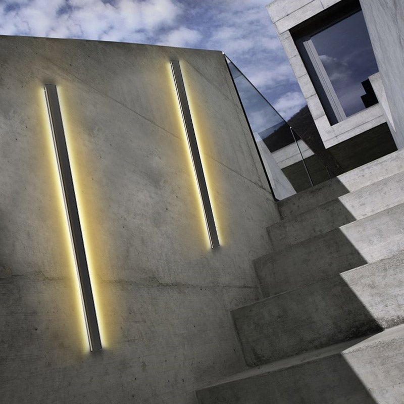 Linear LED Porch Sconce, Teres Black Iron Outdoor Wall Light
