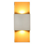 Aluminum Outdoor Wall Lamp, Warm-White COB LED, Glass Shade, 4 Finishes