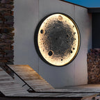 Applique murale rebelle en forme de croissant de lune, finition extérieure aluminium effet béton  
