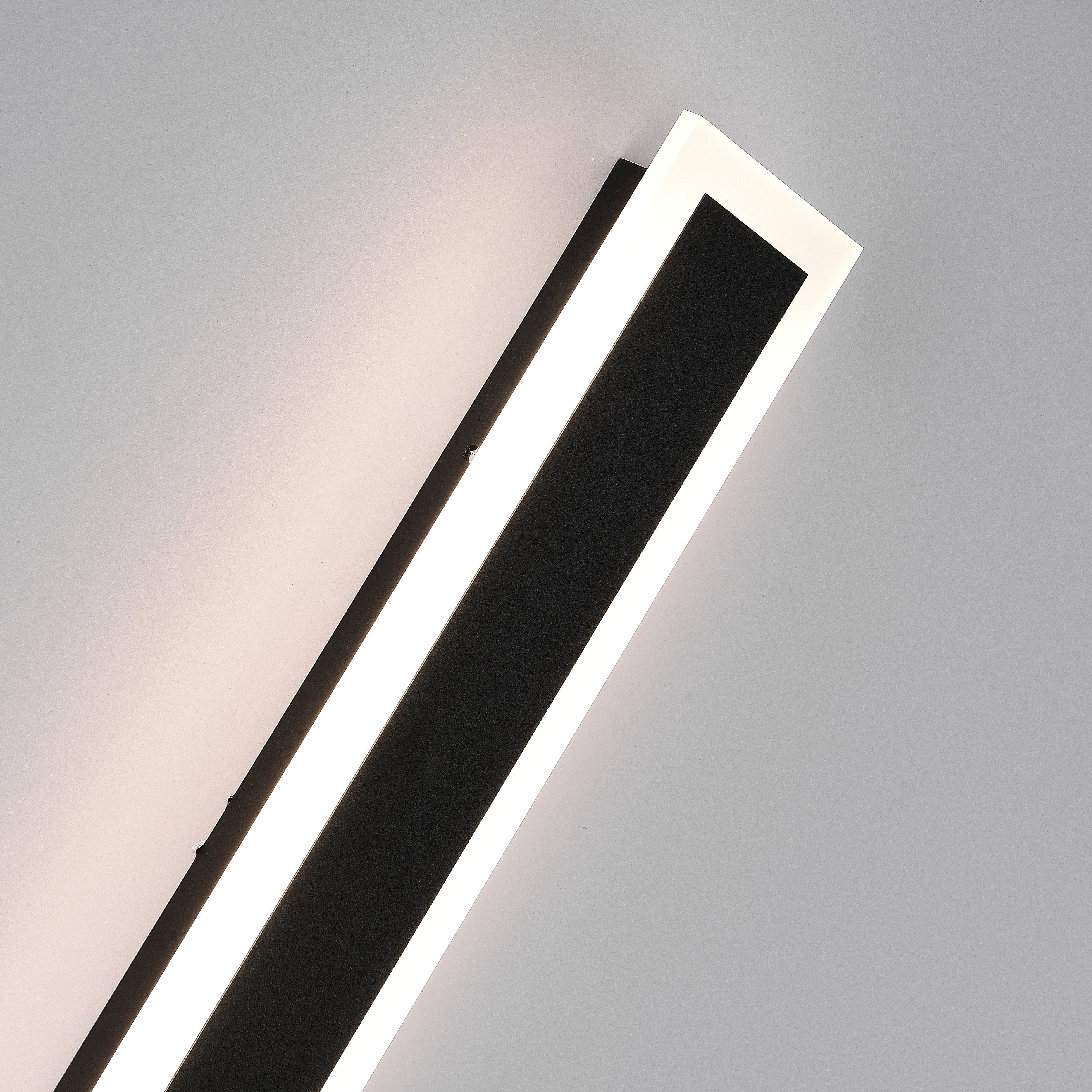Linear Acrylic Wall Lamp for Outdoor Use, Matte Black and White