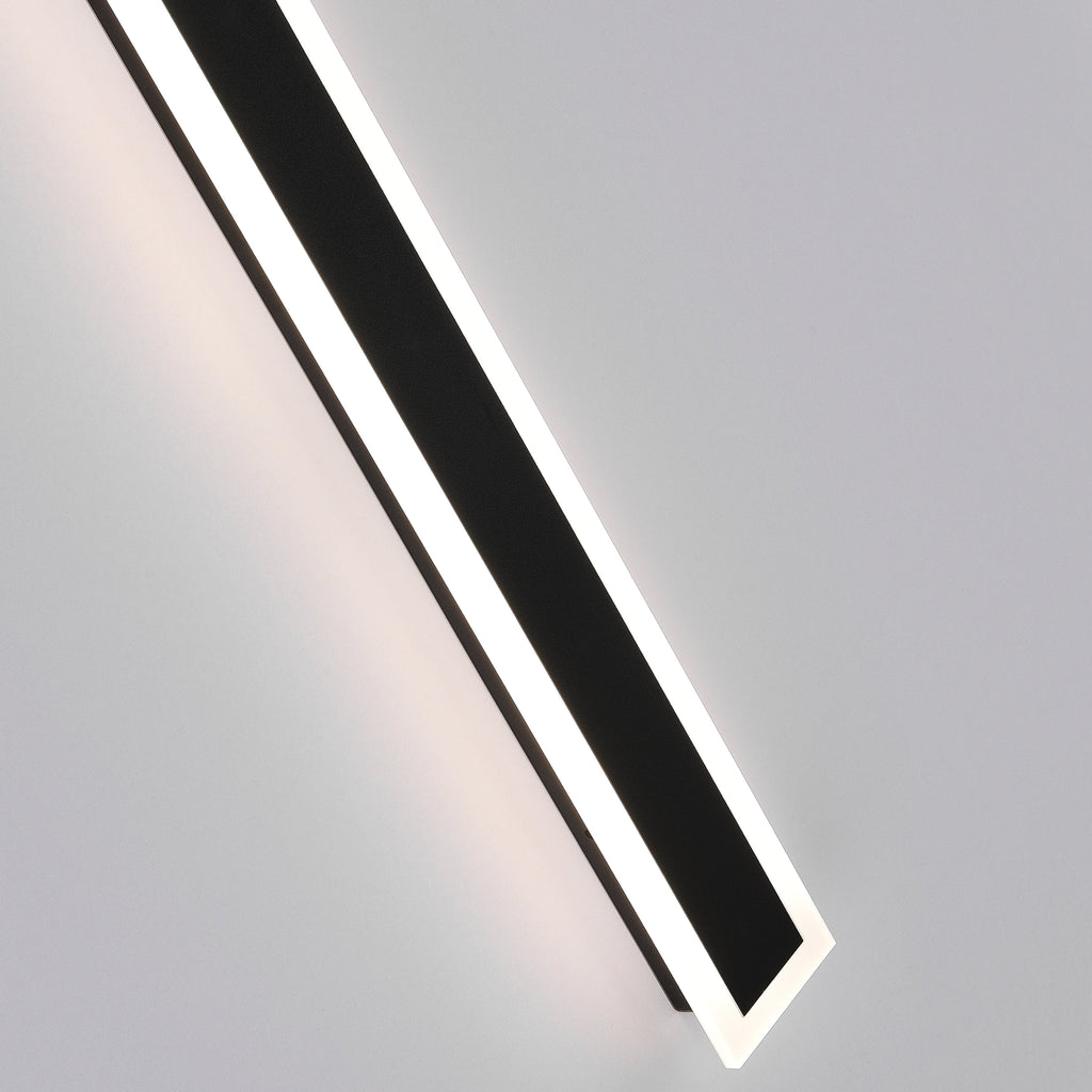 Linear Acrylic Wall Lamp for Outdoor Use, Matte Black and White