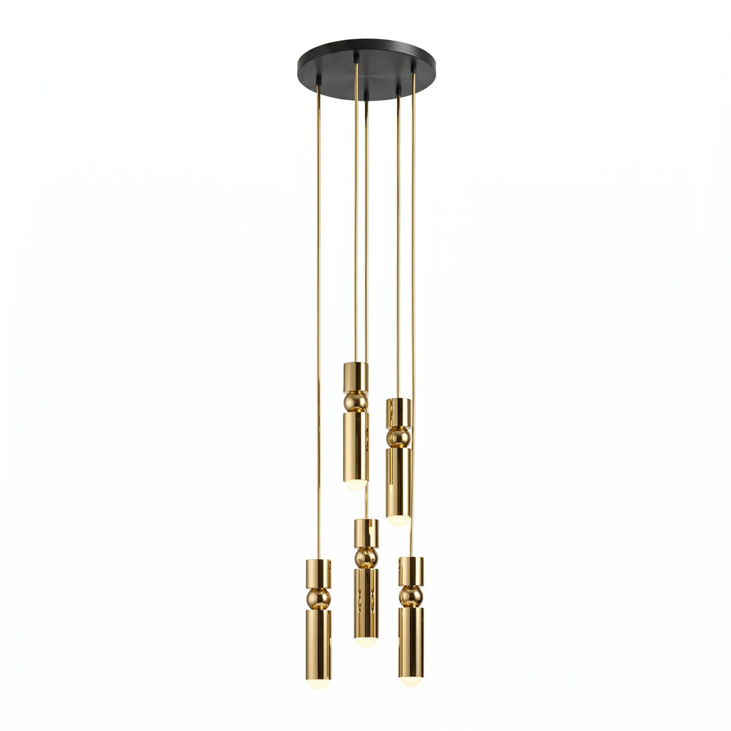 Pendant Light, Geometric Cylinder Cluster, E27, Black, Chrome or Gold