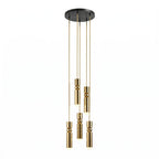 Pendant Light, Geometric Cylinder Cluster, E27, Black, Chrome or Gold
