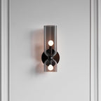 Wall Sconce Light, Valentina Cylindrical Glass Shade, Blue Gray or White