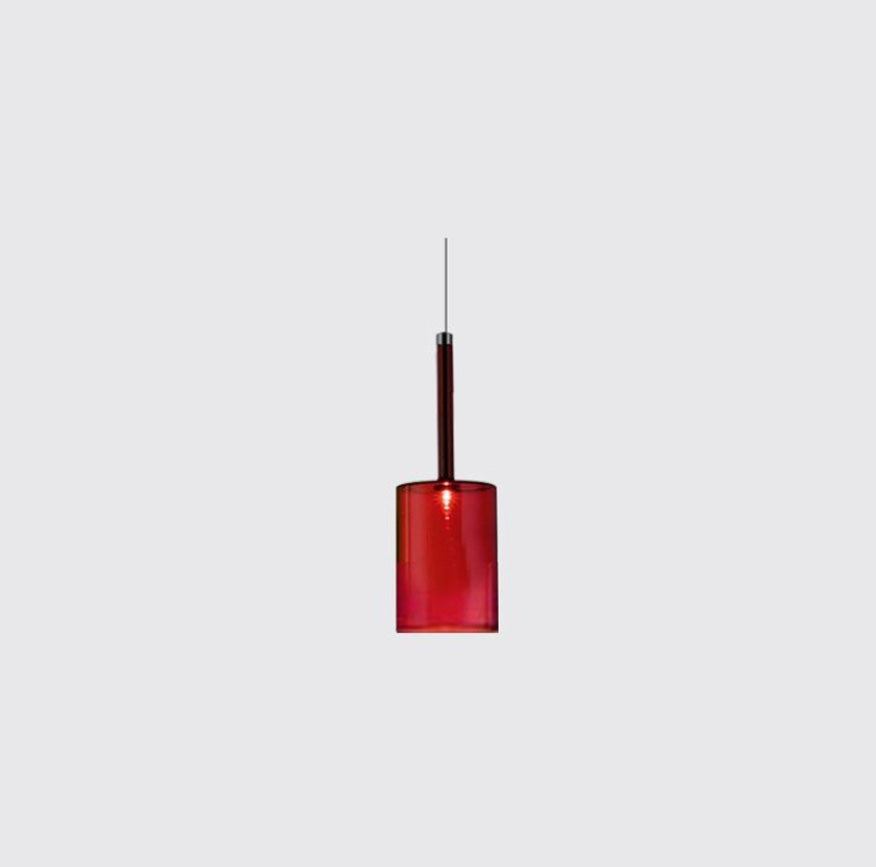 Minimalist Glass Pendant Light, Clear Red Orange or Grey, 3 Sizes, G4 Base