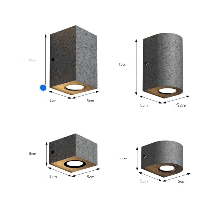 Steadfast Terrazzo Aluminium Udendørs Væglampe, Op-Ned LED Væglampe