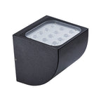 Luz de Parede Exterior em Vidro Industrial, Alumínio Preto Minimalista