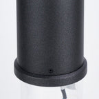 Black Aluminum Bollard Post Light, Warm LED Garden Path Lighting