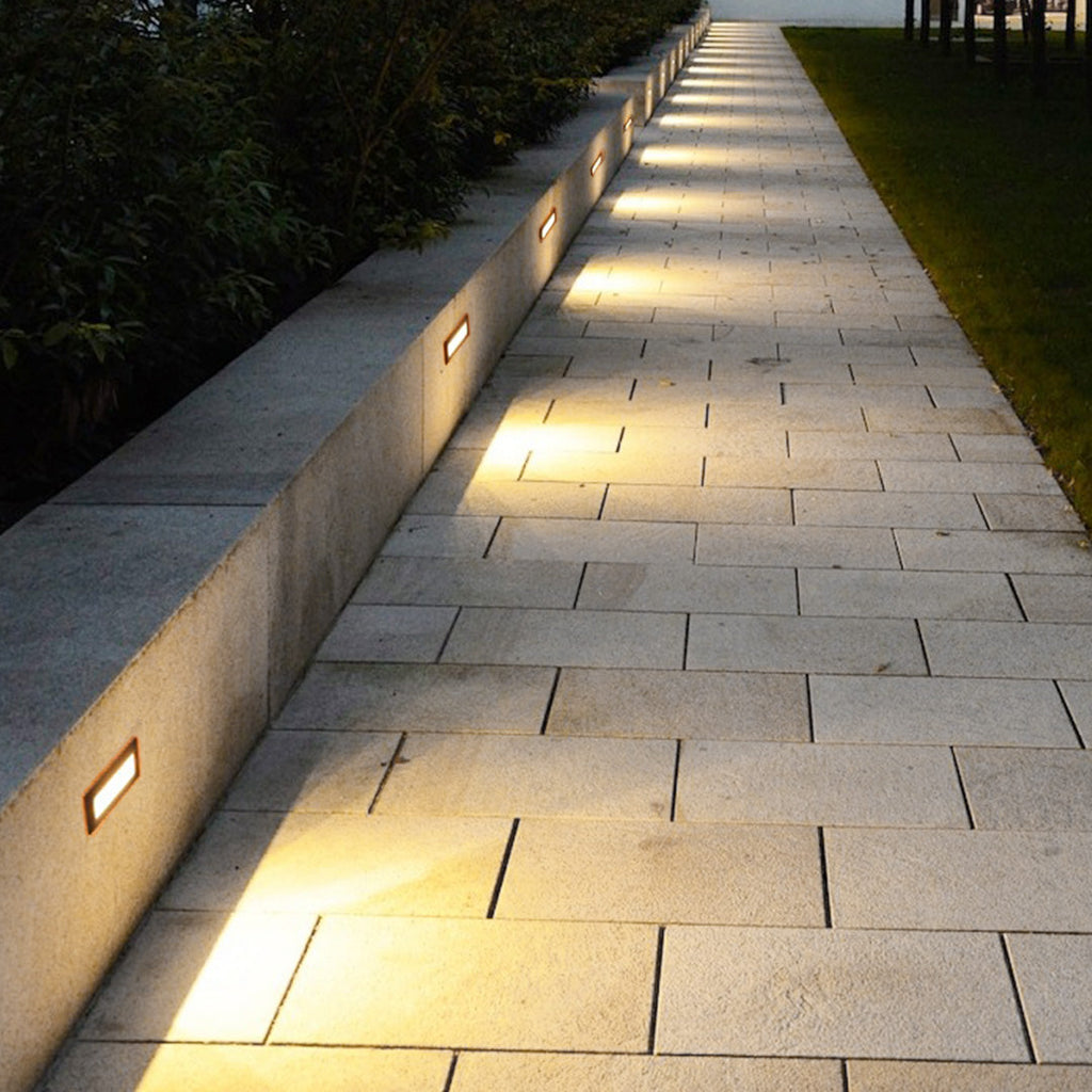 Klassiske LED-udendørs trinlys, sandgråt aluminium, IP65