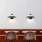 Multicolor Pendant Light With LED Glow, Tiered-Shade Retro Ceiling Lamp