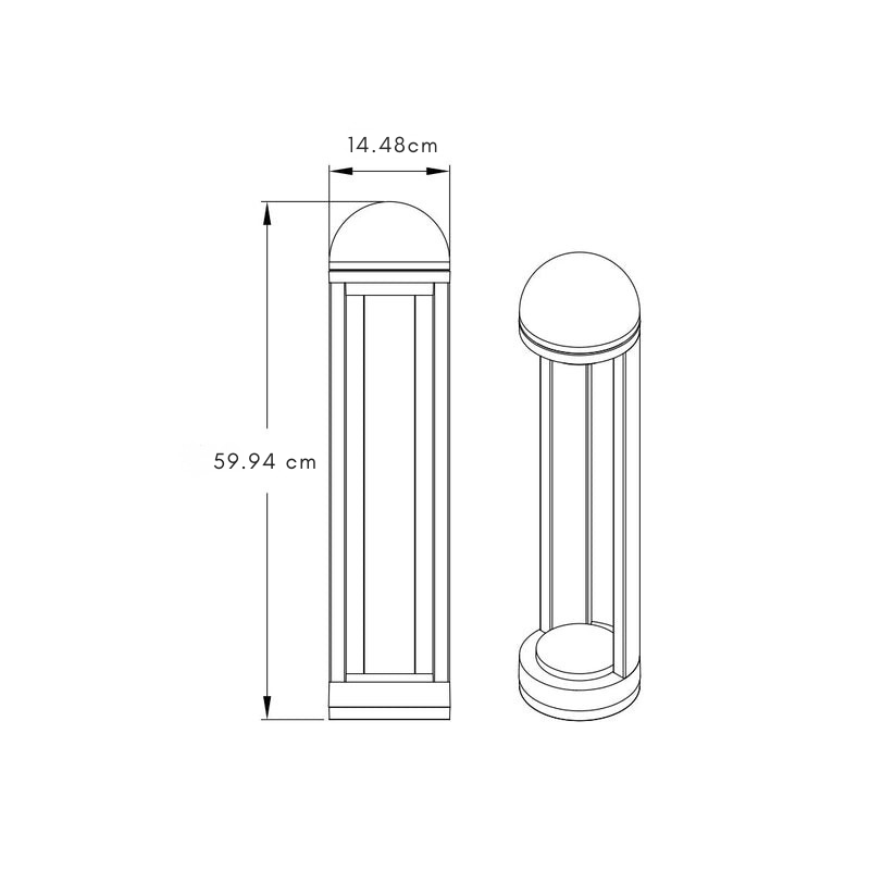 Pamela Sand-Grå Aluminium Utendørs Pullertlampe, 60 cm Stolpelampe