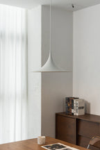 Semi pendel, bueformet spunset aluminiums-skærm, E26/E27, fast installation