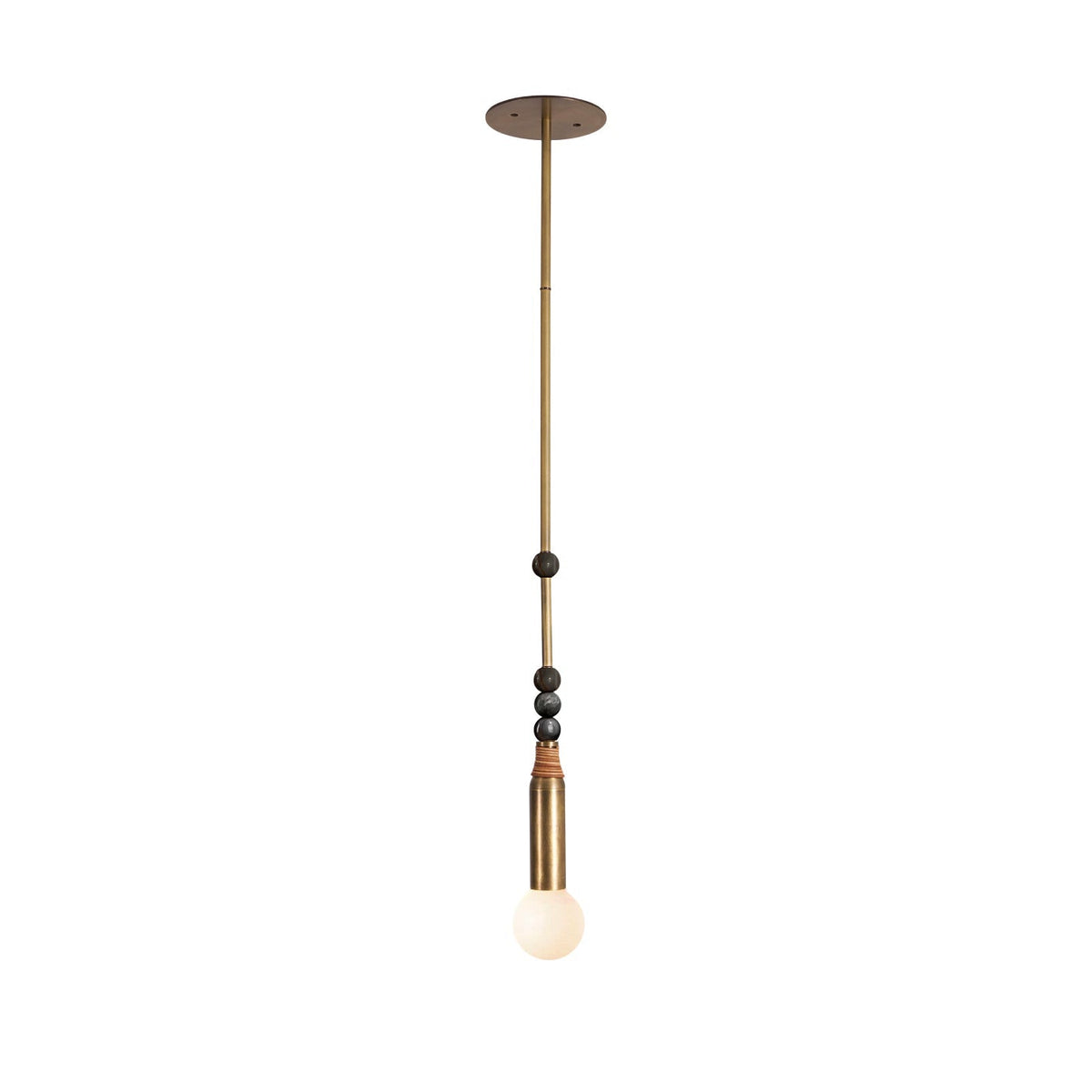The Clérachic pendant light in its dark marble bead finish, shown full length on a plain backdrop.
