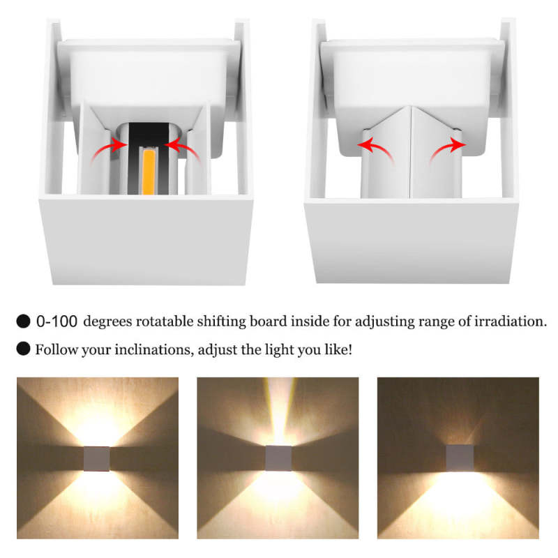 Adjustable Outdoor Wall Light, Weatherproof Metal Sconce