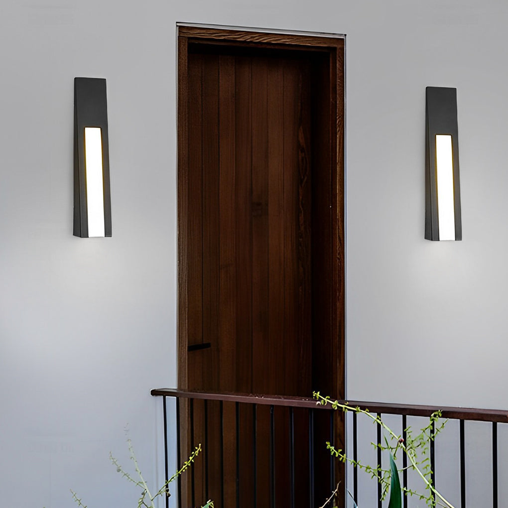 Minimalistisk udendørs væglampe i stål, mat sort LED-væglampe