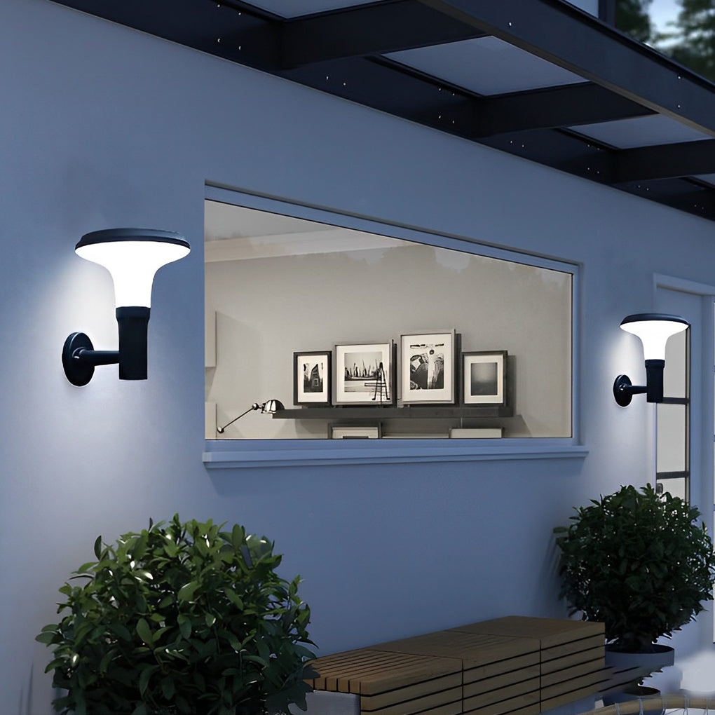Round Flower-Shape Aluminum Outdoor Wall Lamp, Sunine Solar LED