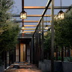 Compact Outdoor Chandelier With Die-Cast Aluminum Frame And Glass Shade