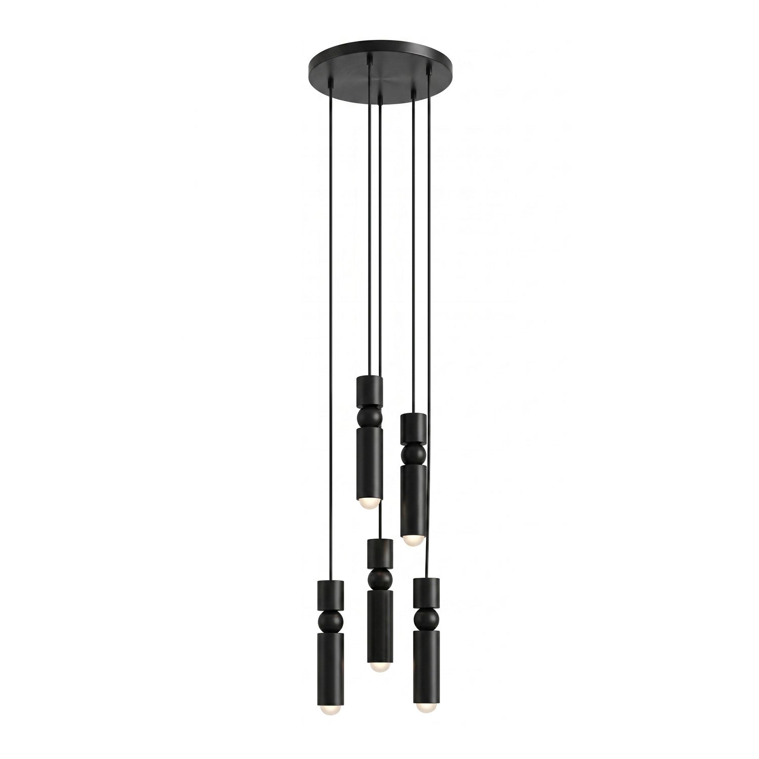 Pendant Light, Geometric Cylinder Cluster, E27, Black, Chrome or Gold